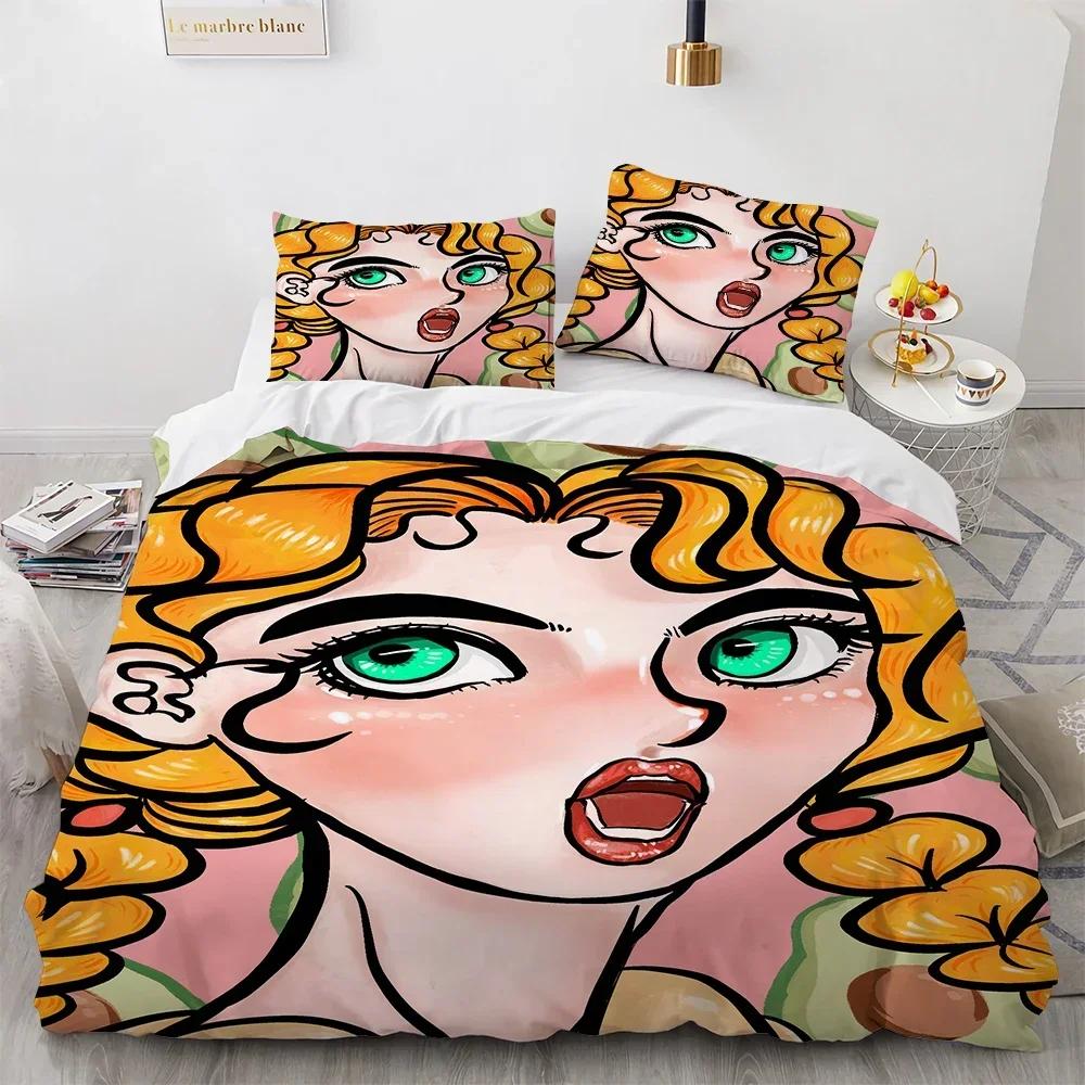 Cartoon Avocado Fruit Funny Comfortable Duvet Quilt Cover Pillowcase Bedding Set Children Bedroom Decoration Home Textile