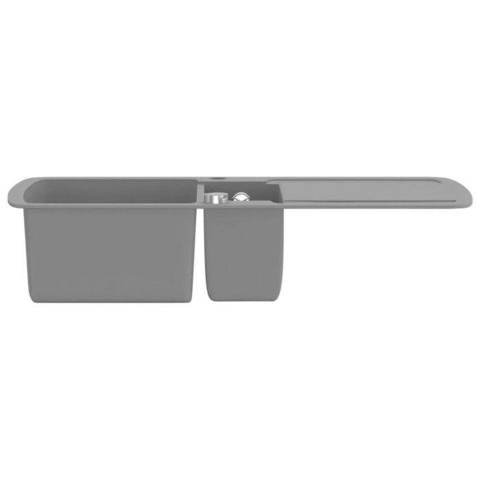 VidaXL Évier de Cuisine en Granit Double Bac Gris Décor de Cuisine Maison 142947