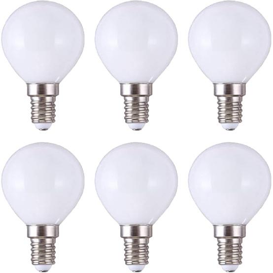 G45 LED Bulb 5W Globe Vanity Light Bulb E14 Candelabra Base 50W Equivalent Warm White 3000K LED Round Light Bulb 500LM for Makeup Mirror Bathroom