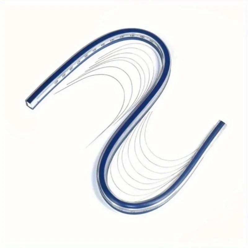 1PC Flexible Curve Ruler with Clear Scale - Soft, Durable Plastic for Sewing, Drafting & Design - Easy-To-Clean Edges