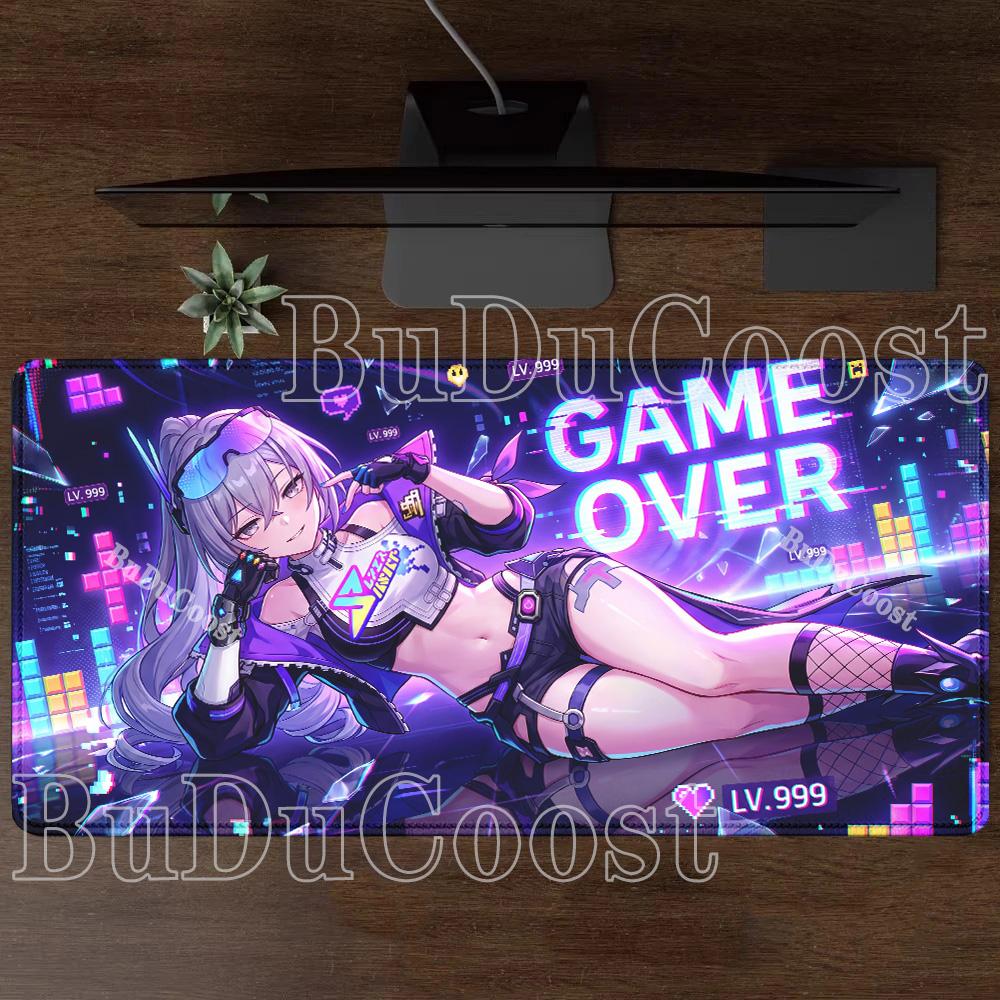 Silver Wolf LV.999 HSR Honkai Star Rail Large XXL Mousepad Overlock Keyboard Anime Girl Kawaii Mouse Pad PC HD Printing Desk Mat