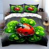 Ladybug Nature-Inspired Decoration Set  Kid'S And Adults' Bedroom Decor, Exquisite Three-Piece Bedding Set Gift
