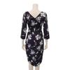 GRAXIA Cabaret Midi Dress for Hostess Square Tight Floral Size Small Dress, Dress, One-Piece Hostesses, Clubs, Lounges, 3/4 Sleeves, Neck, Fit, Print,