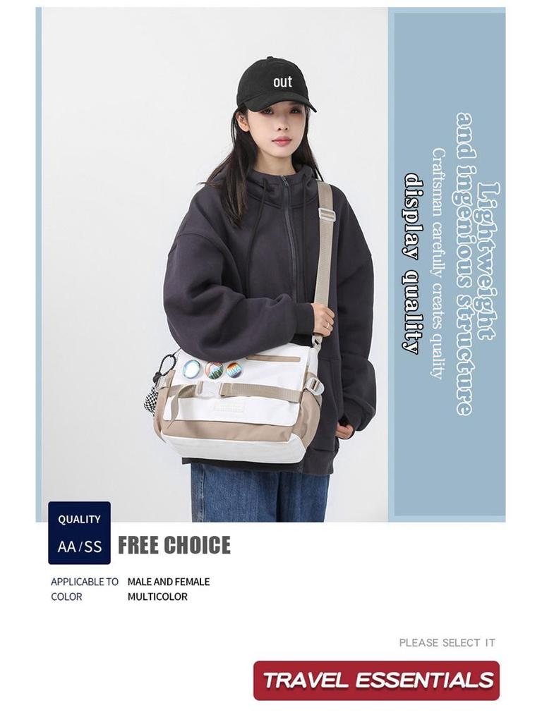 Herren Trendige Große Kapazität Japanische Minimalistische Umhängetasche, Vielseitige Studenten Schulter- & Umhängetasche