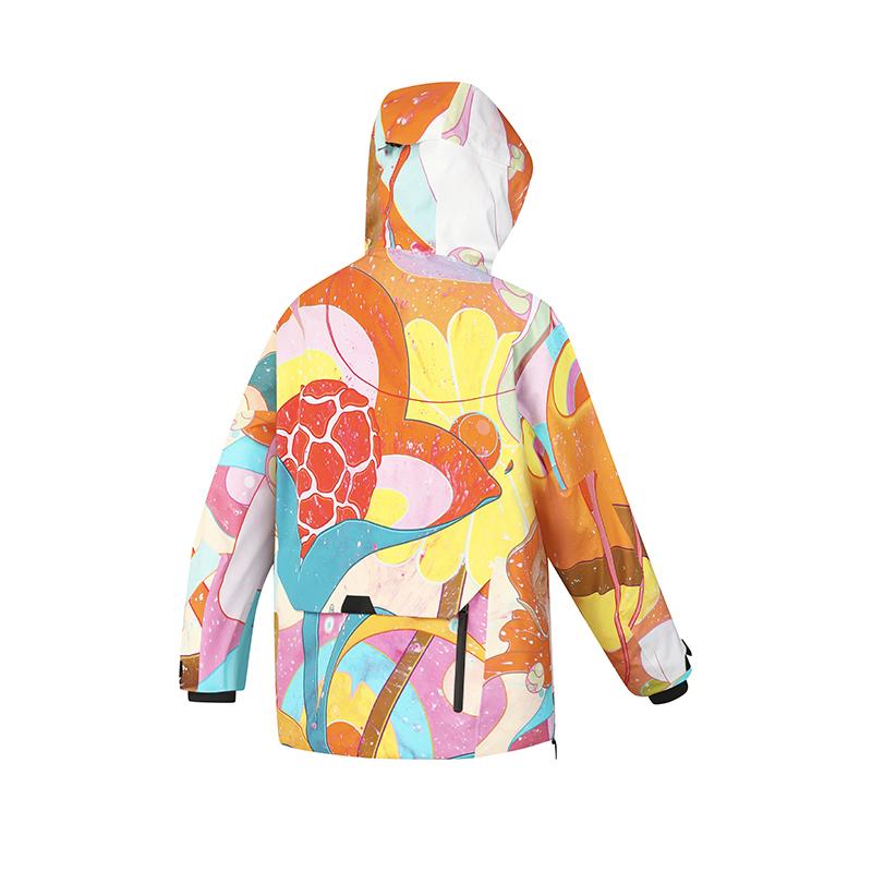 FILA X James Jean Collaboration Hooded Fashion Warm Printed Long Sleeve Winter Ski Jacket Unisex Jacket A11U446903F-ZA