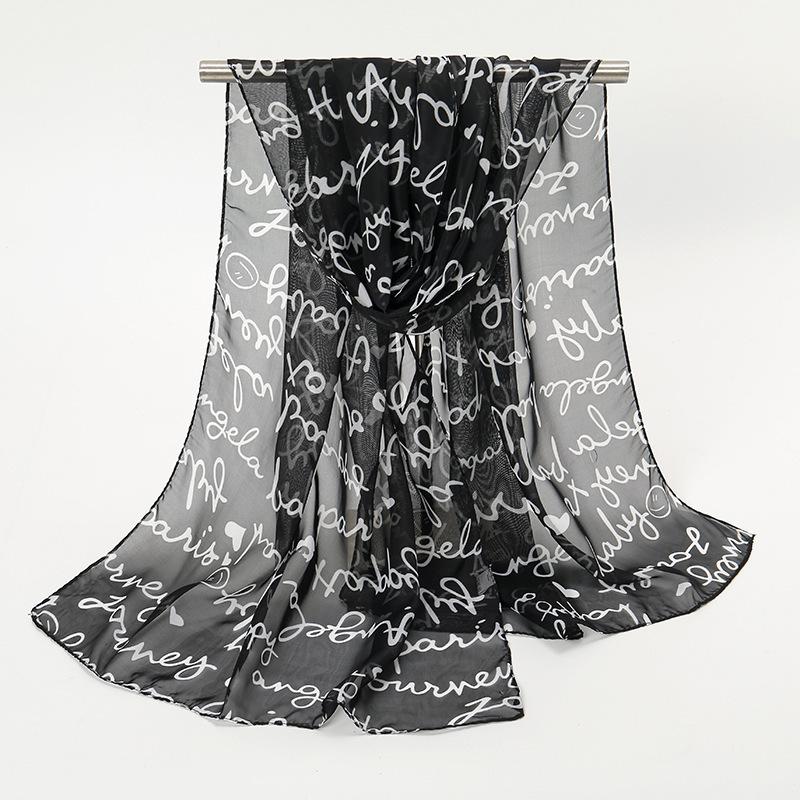 

Модные женские шарфы-шальки, принтованные шарфы, аксессуары для женских шарфов One Size чёрный