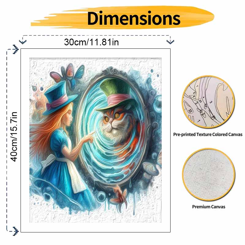 Disney Alice In Wonderland Cheshire Cat Oil Painting Art Painting Kit Handmade Diy Gift Home Decoration Wall Art Decor Relaxing Craft Kit