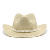 Western Cowboy Straw Hat Couple Outdoor Seaside Beach Hat Sunscreen Visor Hat Big Eaves Hat