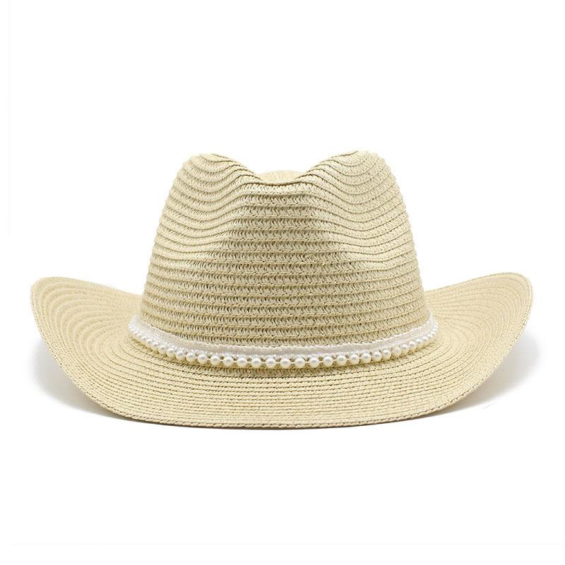 Western Cowboy Straw Hat Couple Outdoor Seaside Beach Hat Sunscreen Visor Hat Big Eaves Hat