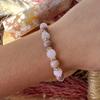 Natural Stone Bracelet For Women Men Attract Good Luck Money Protection Pink Crystal Natural Redwood Pattern Bracelet Wholesale
