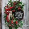 Christmas Wreath Garland Holiday Door Hanging 35CM 45CM American Style Xmas Party Decor