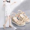 Fashion 2025 New Summer National Wind Sandals Women's Inner Increase 8cm Platform High Heels Handwoven Wedge Shoes for Women Sandals