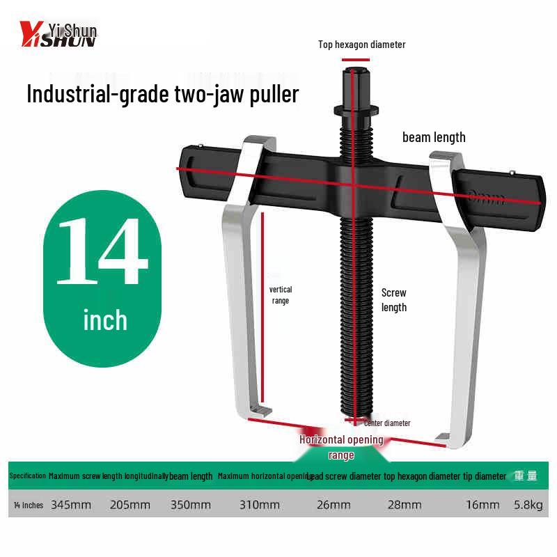Two-Jaw Multi-Function Bearing Puller for Shaft and Wheel Disassembly