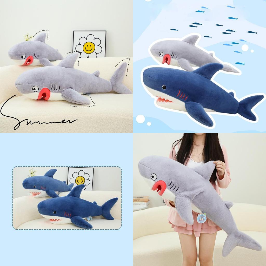 Adorable 80cm Soft Plush Great White Shark Doll Perfect For Children Gift And Decor