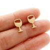 Simple T Bar Stud Earrings for Women Small Animal Ear Studs Punk Dove Leaf Dragonfly Spider Earings Fashion Jewelry Pendientes