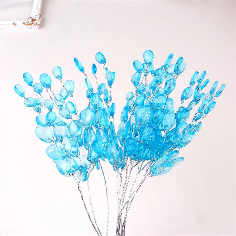 Acrylic Beaded Branches with Wire Stems for Wedding Decorations Floral Arrangements Crafting and Event Centerpieces Set of Multiple Stems