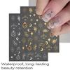 9 Sheets Bronzing Nail Art Stickers Sun Star Heart Nails Stickers Self-Adhesive Manicures Stickers 3D Nails Decals