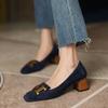 Spring and Summer Retro Style Comfortable Thick Heel Single Shoes Women's Design Sense Temperament Shallow Mouth Single Shoes Women