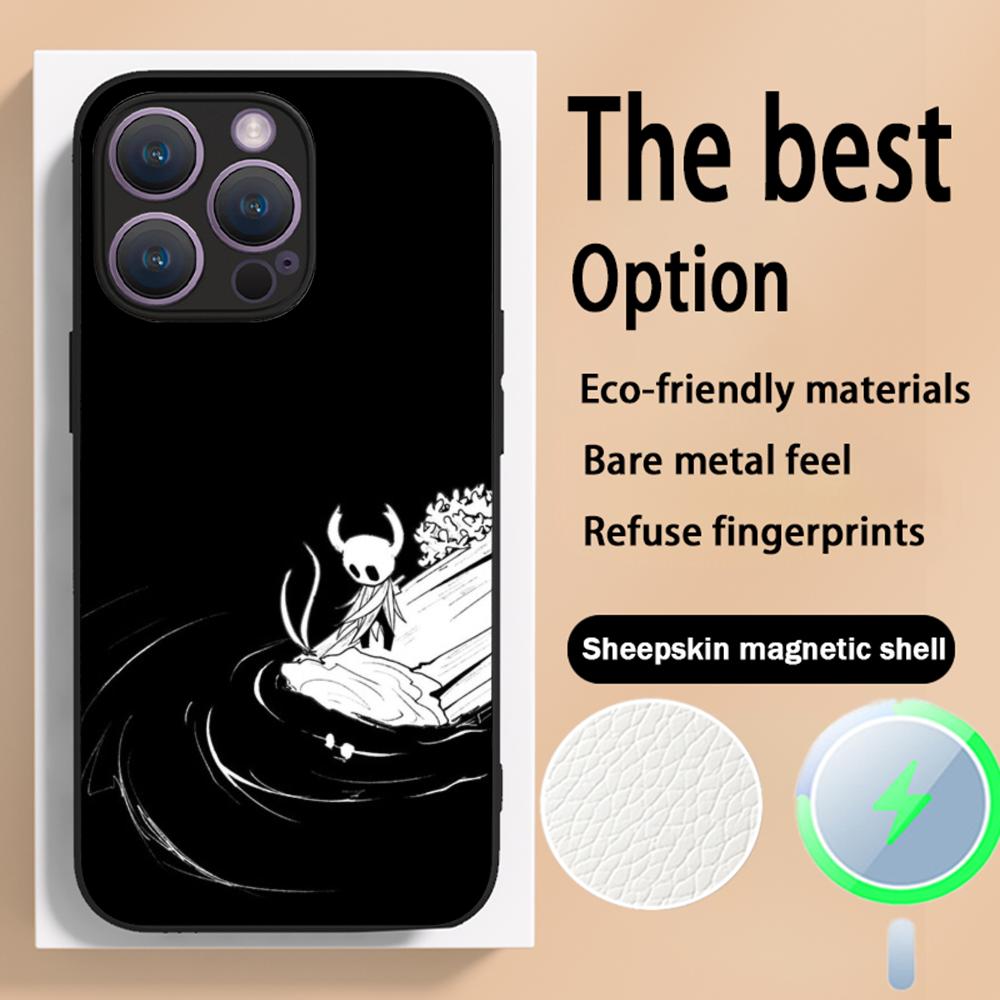 Super fashion Hollow Knights game Phone Case For iPhone 16 15 14 13 12 11 Plus Pro Max High-end Luxury Magsafe Sheepskin
