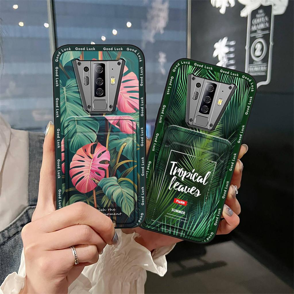 Cartoon Back Cover Phone Case For Blackview BV6900 Card Bag Graffiti Waterproof Soft Case Card Slot Silicone Shockproof