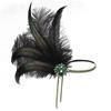 Water Diamond Feather Headwear 1920s Rhinestone Headpiece Chain Feather Hairband  Brides Makeup