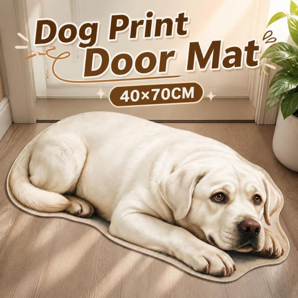 Diatomite Dog Print Door Mat Absorbent Pet Doormat Fun Animal Floor Rug Bathroom