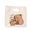 Bento Bag Women's Fashion Versatile Portable Storage Handbag Fun Print Kapibara Canvas Bag