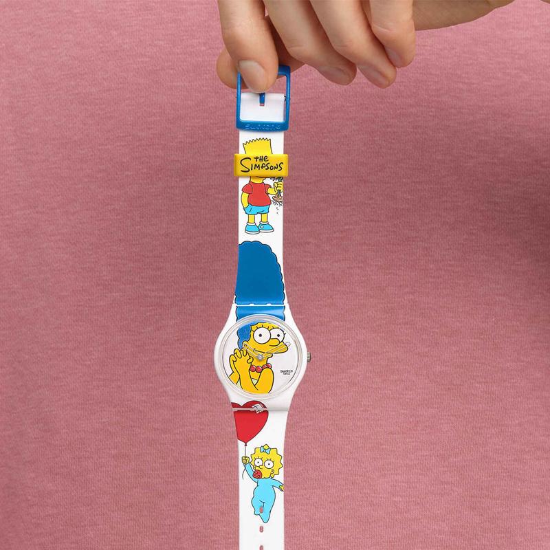 Swatch Quartz Movement 30M Water Resistant Casual Watch 34Mm White Dial Bio-Based Material Case Silicone Strap Women watches SO28Z116