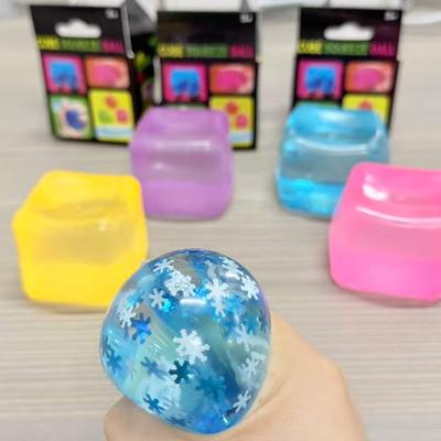 Squishy Ice Cube Fidget Toys For Anxiety Anti Stress Squeeze Balls Kids And Adults Decompression Party Favors Gifts