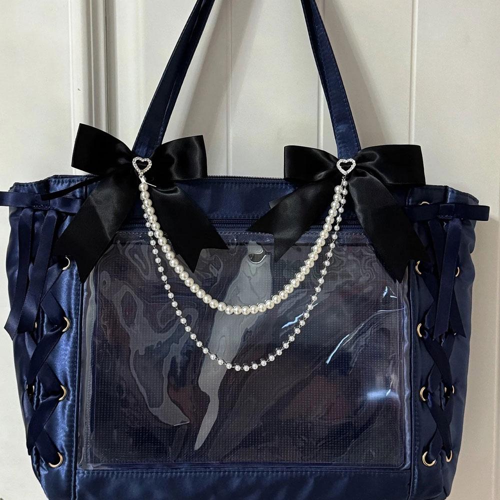 Ita Bag Schleifen Dekoration Y2K Mädchen Harajuku Band Schleife Perle Itabag DIY Anhänger Exquisite Dekorationskette Anstecknadel Lolita Zubehör