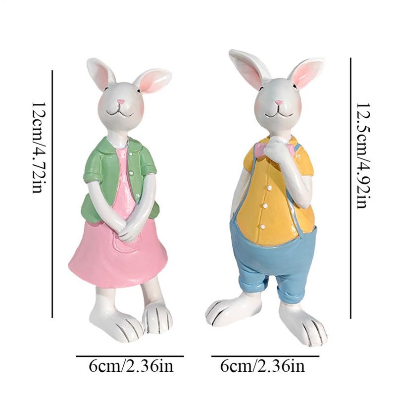 Easter Bunny Decor Easter Rabbits Resin Figurine Cute Bunny Decor Table Decorations Resin Bunny Decorations For Home Garden