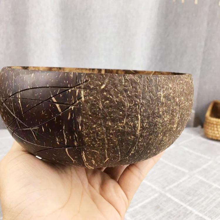 Coconut Shell Bowl for Oatmeal, Salads, Smoothies, and Light Foods