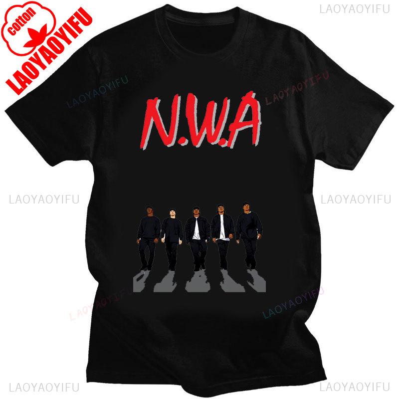 Straight Outta COMPTON Mens Fashion Cotton T-Shirt Black Classic Movie Poster Graphic Tshirt Streetwear Summer Men Clothing Gift