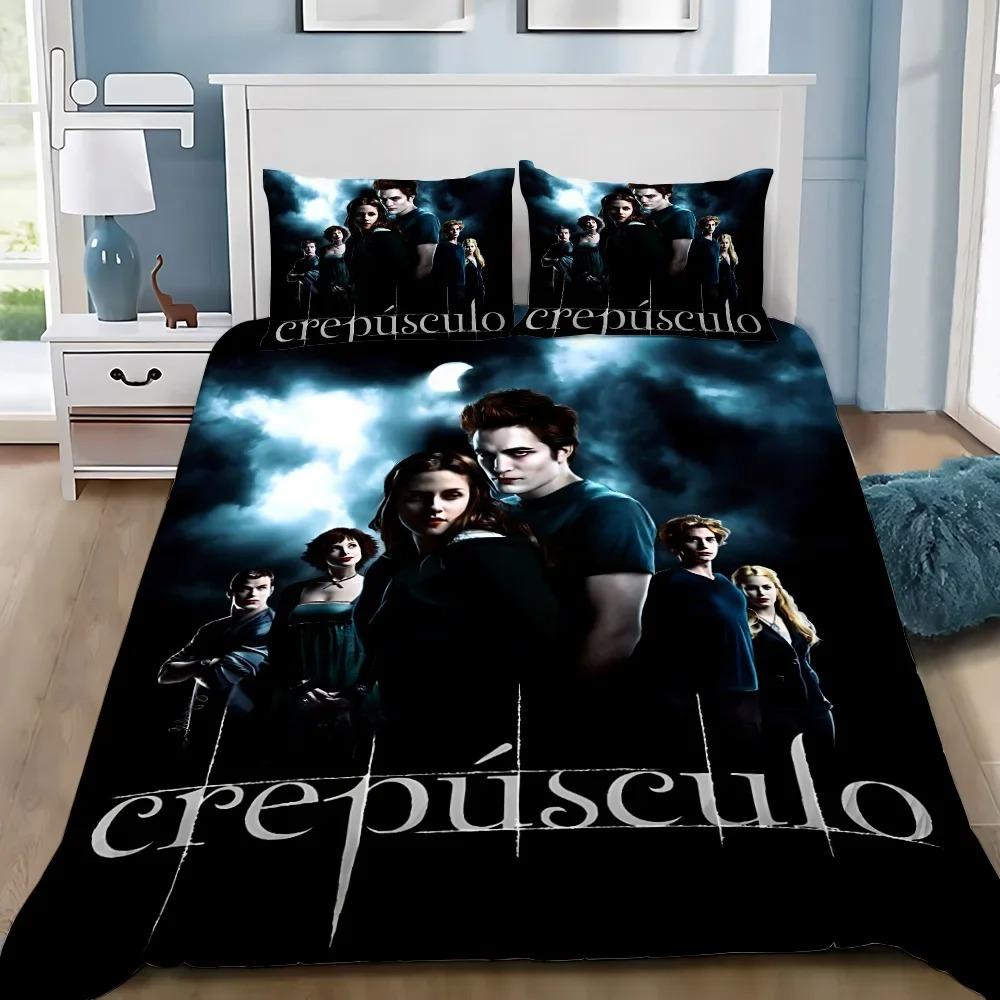 Exquisites Twilight-Saga-bedrucktes Bettwäsche-Set Bettbezug-Set 3tlg. Für Jungen Mädchen Erwachsene Schlafzimmerdekoration Einzelbett Twin Voll