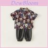Summer Kids Boy Shorts Set With Floral Print For Casual Play And Vacation