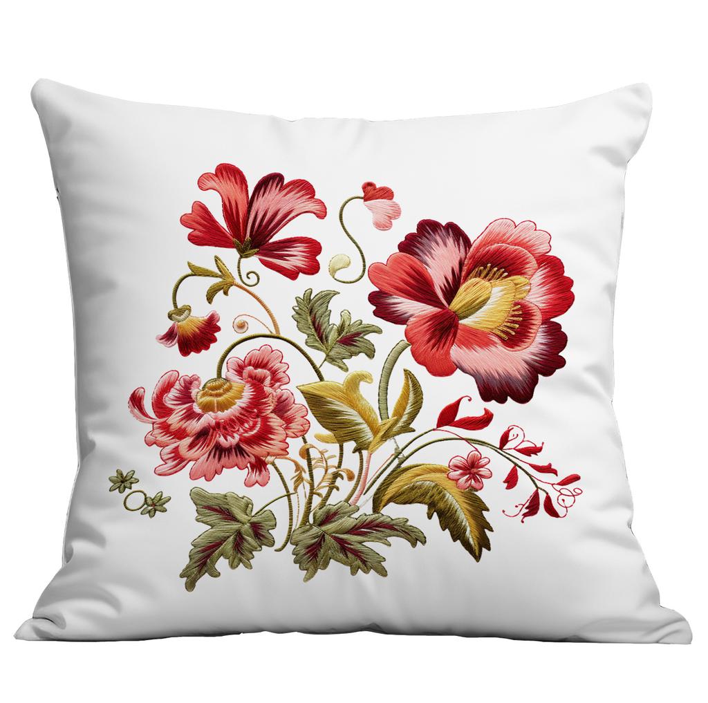 Spring and Summer Imitation Embroidered Flower Pillowcase Home Sofa Living Room Pillowcase New Style Pillowcase