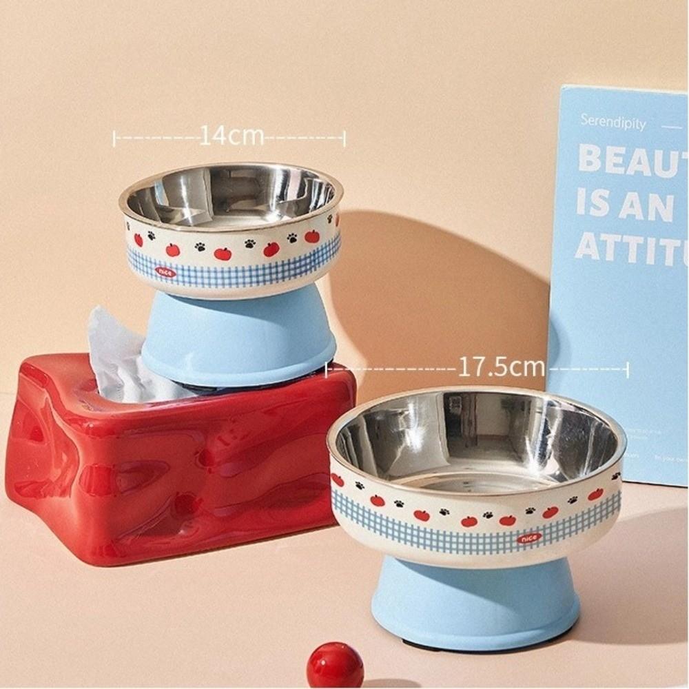 Neck-protecting Pet High-foot Bowl Colorful Cats Feeder Bowl Cute Cat Bowl