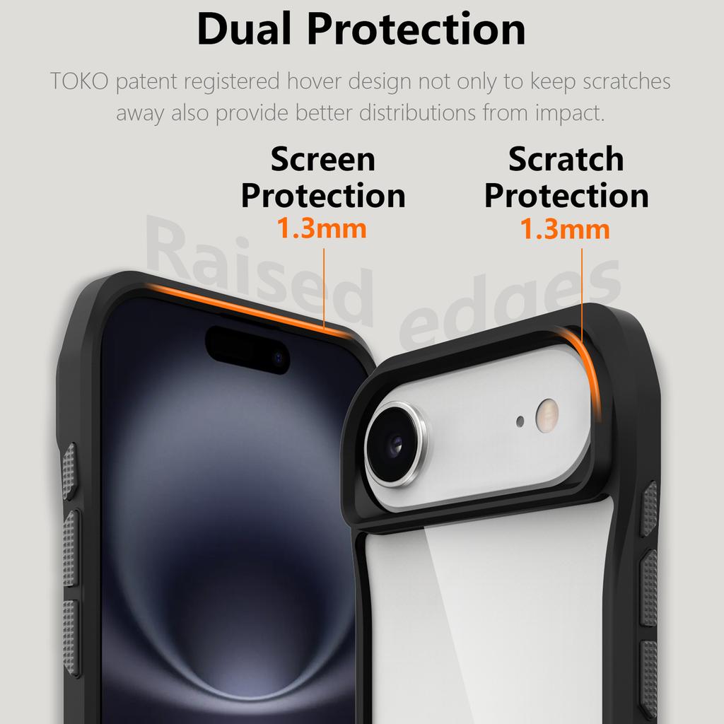 For iPhone 17 Air Case Anti-Scratch TPU+PC Hybrid Phone Cover