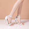 Fashion Luxury Pearls Rhinestones Ankle Strap Women Sandals Fashion Summer Stiletto High heels Pumps Sandals Wedding Bridal Prom Shoes