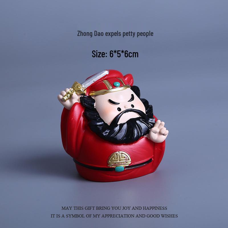 Преодолейте барьеры и достигните успеха: Фигурка Гуань Гуна и Чжун Куя - Пять Путей Богатства Метафизический Настольный Декор