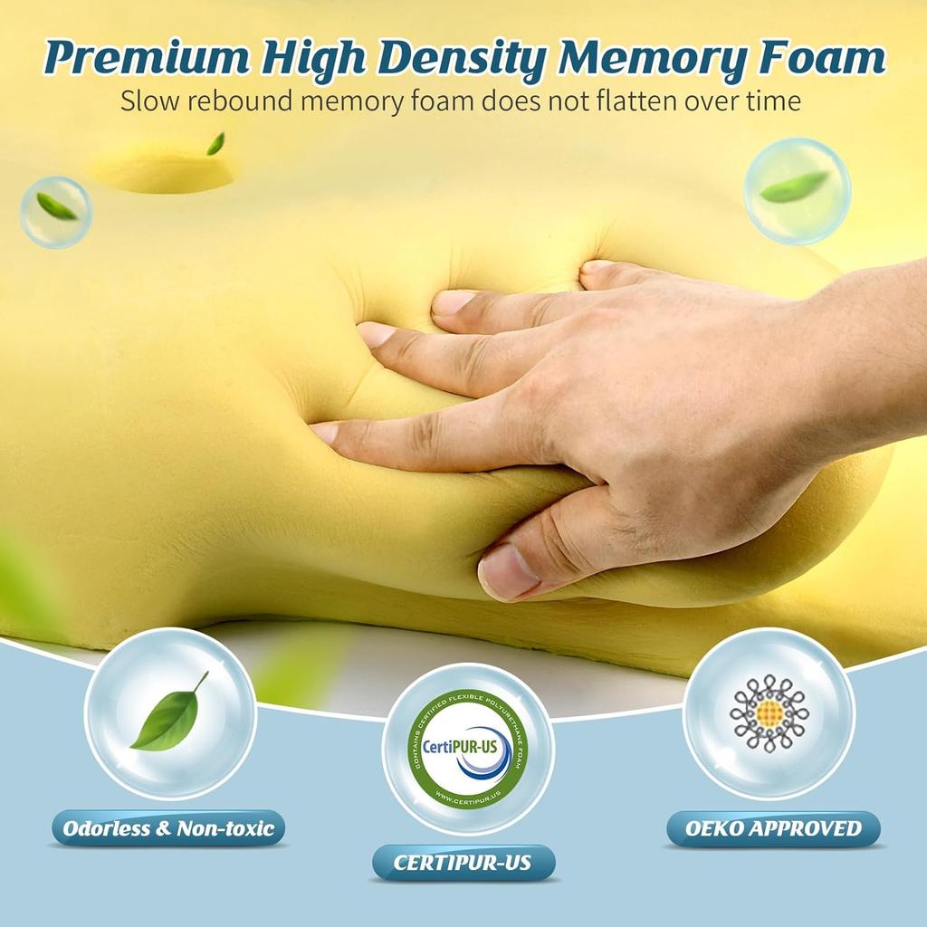 Cervical Neck Pillow - Cooling Pillow for Neck Pain Relief, Ergonomic Side Sleeper Pillow for Sleeping, Contour Memory Foam Pillows for Neck Support,