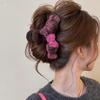 Vintage Velvet Scrunchy Claw Clip Bow Hair Claw for Thick Hair Back of Head for Women Elegant Retro Hair Clips Fashion Headwear