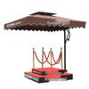 Outdoor Square Sun Umbrella with Double-Layer Platform for Guard Posts