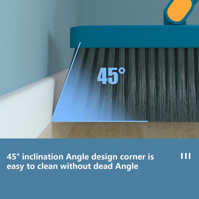 Broom And Dustpan Kitchen Broom And Dustpan Set Cleaning Kit Long Handle Design 180 Degree Rotation Ergonomic Soft EVA Foam