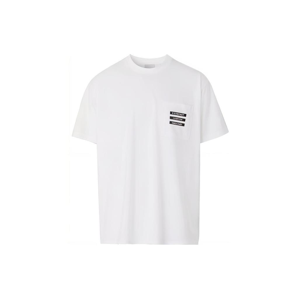 Burberry T Shirts Men's White Crew Neck Moderate Straight Fit 80439731
