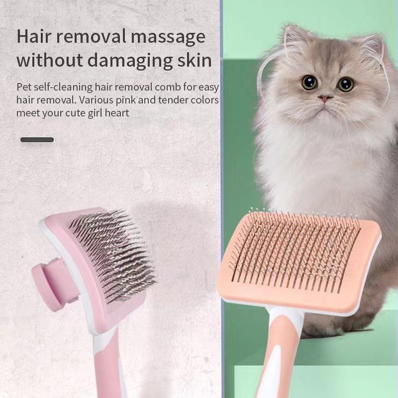 Pet Hair Shedding Comb Dog Cat Brush Grooming Long Hair Indoor Cats Brush Hair Remover Cleaning Beauty Slicker Pet Supplies