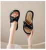 High-end pregnant women's soft-soled slippers, women's models, new models in summer 2025, versatile outer wear, wide feet, fat non-slip and cool slip