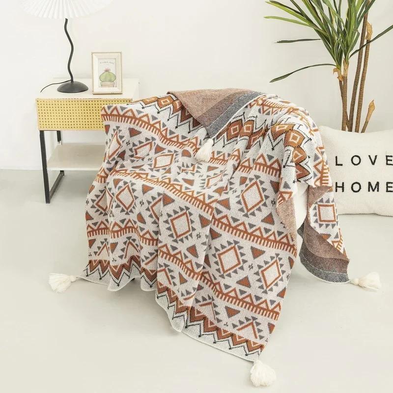 Bohemian Blanket Soft Sofa Cover Summer Blanket Office Nap Blankets Air Conditioning Blankets Knit Blanket For Travel