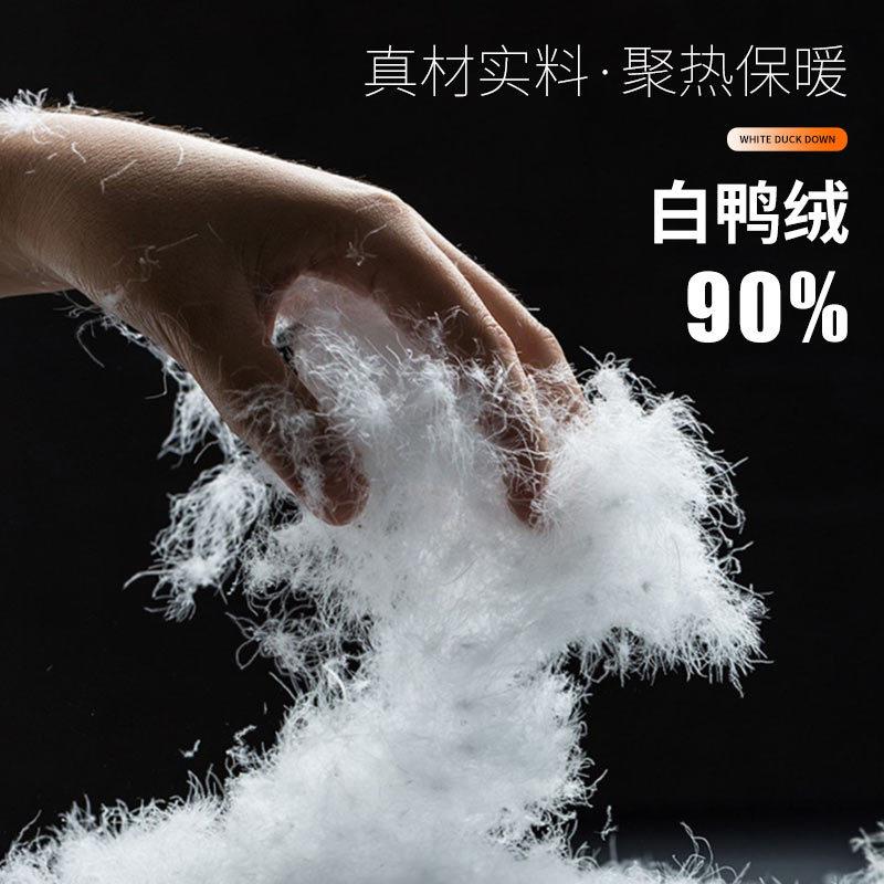 Winter new men's Korean style hooded solid color thickened warm white duck down jacket trendy couple stylish jacket