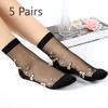 5 Pairs of Light and Breathable Cartoon Bear Mid Calf Socks for Women In Spring and Summer